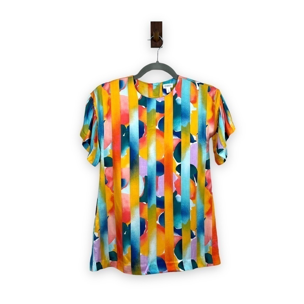 NWT Gymboree 100% Rayon Multi-Colored Watercolor Flutter Sleeve Dress Size 6